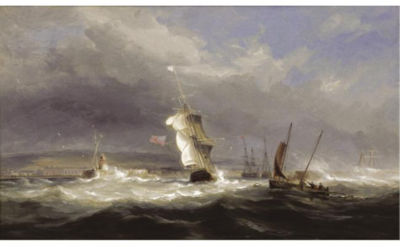 SHIPPING IN A SQUALL OFF SWANSEA HARBOUR
