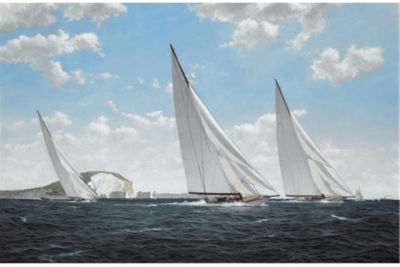 Sample artwork by Robert Moore (1905 - 1963), known for seascape, ship paintings, racing - View similar artists and auction records