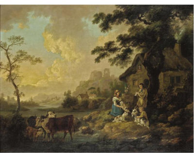 A RUSTIC SCENE WITH RUINS BEYOND by Peter La Cave - Auction record, sale price, and art valuation. Compare with similar artists and explore comparable artworks.
