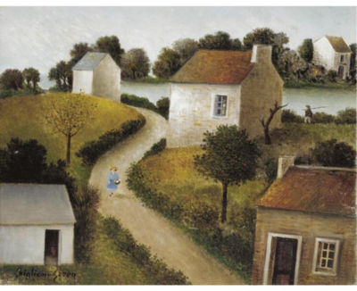 PAYSAGE AU PERSONNAGE BLEU by Maurice Ghiglion-Green - Auction record, sale price, and art valuation. Compare with similar artists and explore comparable artworks.