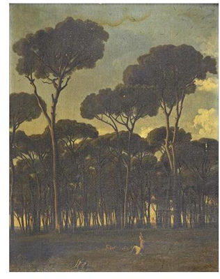 DEUX JEUNES FILLES CUEILLANT DES FLEURS DANS UN PAYSAGE CLASSIQUE