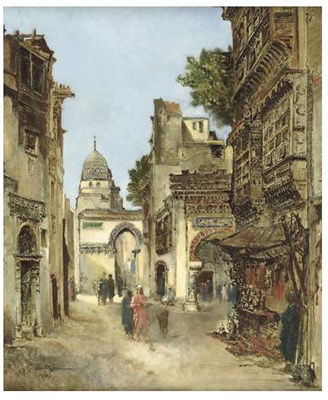 A BUSY STREET, IN CAIRO by Godefroy De Hagemann - Auction record, sale price, and art valuation. Compare with similar artists and explore comparable artworks.