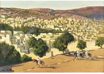 CAVALIERS APPROCHANT DE FÈS (MAROC)