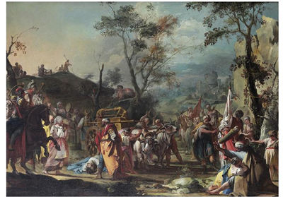 The Punishment of Oza by Giovanni Battista Crosato - Auction record, sale price, and art valuation. Compare with similar artists and explore comparable artworks.