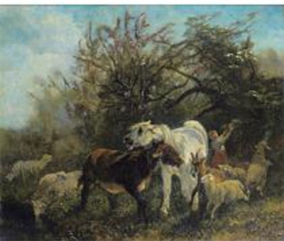 ENFANT ET MOUTONS DANS LA CAMPAGNE by Giuseppe Palizzi - Auction record, sale price, and art valuation. Compare with similar artists and explore comparable artworks.