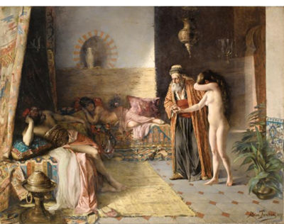 Sample artwork by Adrien Henri Tanoux (1865 - 1923), known for paintings of nude figures, peasant girls, interior genre scenes, orientalism - View similar artists and auction records