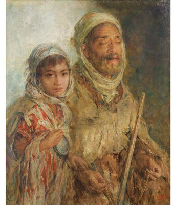 MENDIANT ET PETIT FILLE