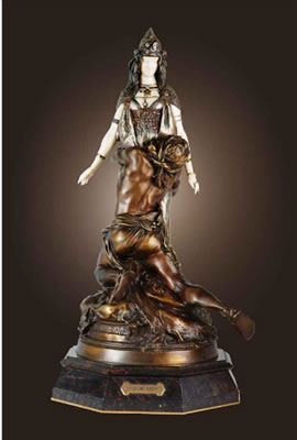 A MAN KNEELING BEFORE THE PRIESTESS by Theodore Riviere - Auction record, sale price, and art valuation. Compare with similar artists and explore comparable artworks.