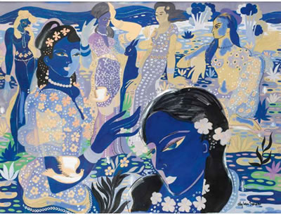 BLUE HARMONY, WOMEN by Aly Ben Salem - Auction record, sale price, and art valuation. Compare with similar artists and explore comparable artworks.