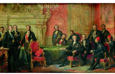 STUDY FOR THE CONGRESS OF PARIS, MARCH 30, 1856 by Edouard Louis Dubufe - Auction record, sale price, and art valuation. Compare with similar artists and explore comparable artworks.