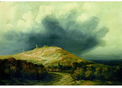VILLAGE AT THE FOOT OF A HILL NEAR PARIS