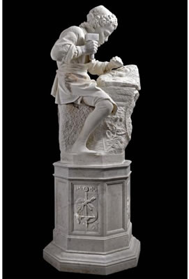 MICHEL-ANGE JEUNE SCULPTEUR, OU 'MICHELANGELO GIOVINETTO' EN MARBRE BLANC