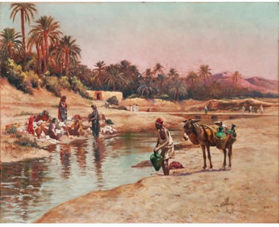LAVANDIÈRES ET PORTEUR D'EAU