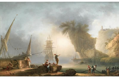 Paysage méditerranéen à l'aurore