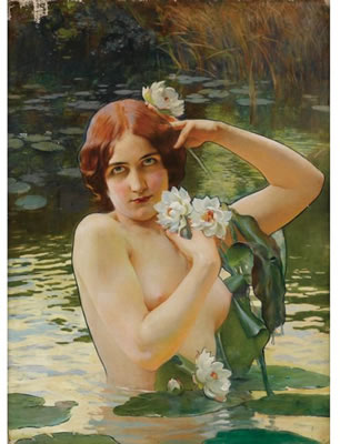 Jeune fille aux nénuphars