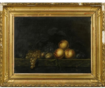 Sample artwork by Paul Liegeois (fl. 1650-1670), known for lush colored, highly realistic fruit and some floral still life painting - View similar artists and auction records