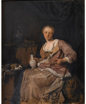 Sample artwork by Cornelis Pietersz Bega (1631/32 - 1664), known for common folk figure and genre painting, drawing, monotypes - View similar artists and auction records