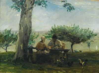 Sample artwork by Adolphe-Felix Cals (1810 - 1880), known for social realist genre and impressionist landscape painting - View similar artists and auction records