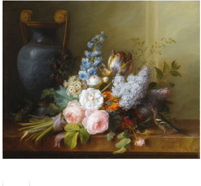 BOUQUET DE FLEURS AU NID D'OISEAU