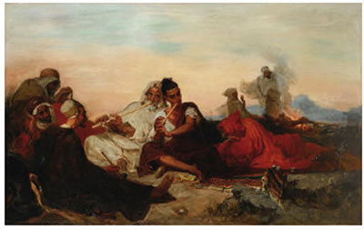 FLUTE PLAYERS IN BIVOUAC