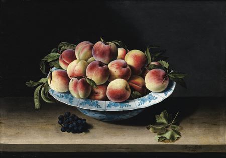 NATURE MORTE AUX PÊCHES DANS UNE COUPE DE PORCELAINE BLEU BLANC MING SUR UN ENTABLEMENT by Louyse Moillon - Auction record, sale price, and art valuation. Compare with similar artists and explore comparable artworks.