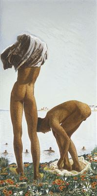 BAIGNEURS, VALLÉE DU DRAA, MAROC, 1936