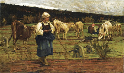 MUCCHE AL PASCOLO (LES VACHES AU PÂTURAGE)