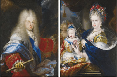 PORTRAIT DE PHILIPPE V D'ESPAGNE (1683-1746) ET DE SA FEMME MARIE-LOUISE-GABRIELLE DE SAVOIE (1688-1714) (2)