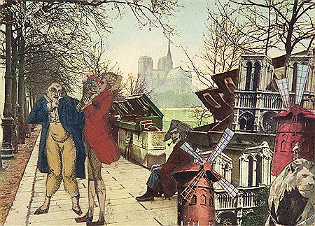 LES BOUQUINISTES DU QUAI DE LA TOURNELLE, AVEC AU FOND LA CATHÉDRALE NOTRE-DAME DE PARIS