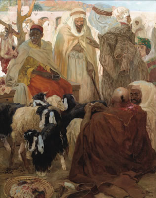 MARCHÉ AUX ANIMAUX EN ALGÉRIE, PROBABLEMENT À OUARGLA by Léon Carre - Auction record, sale price, and art valuation. Compare with similar artists and explore comparable artworks.