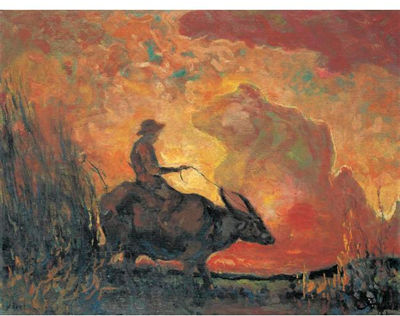 BOY ON A BUFFALO by Juan Arellano - Auction record, sale price, and art valuation. Compare with similar artists and explore comparable artworks.