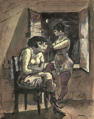 TWO PROSTITUTES AT THE WINDOW, 1916