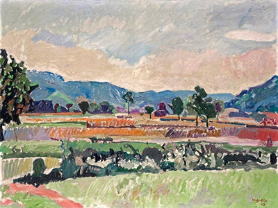 Sample artwork by Max Gubler (1896 - 1973), known for abstract female figure, landscape and still life painting - View similar artists and auction records
