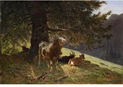Landscape with a Cow and Goats by Charles Humbert - Auction record, sale price, and art valuation. Compare with similar artists and explore comparable artworks.