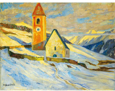 THE CHURCH AT LAVIN, 1930 by Hans Beat Wieland - Auction record, sale price, and art valuation. Compare with similar artists and explore comparable artworks.