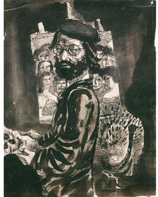 Portrait of Johann Robert Schurch: SELF-PORTRAIT IN THE STUDIO, 1930