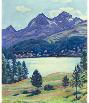 VIEW FROM HOTEL WALDHAUS TO ST. MORITZ BAD