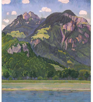 MOUNTAIN LANDSCAPE, 1908 by Traugott Senn - Auction record, sale price, and art valuation. Compare with similar artists and explore comparable artworks.
