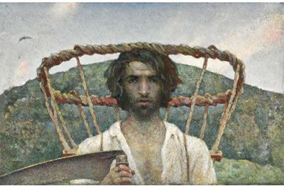 Sample artwork by Luigi Taddei (1898 - 1992), known for paintings of native figure and wildlife - View similar artists and auction records