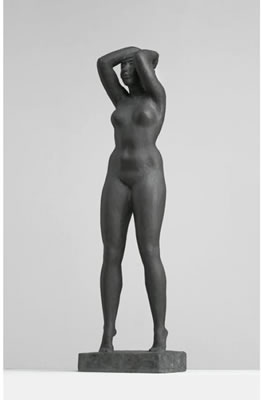 GIRL WITH CROSSED ARMS ABOVE HEAD