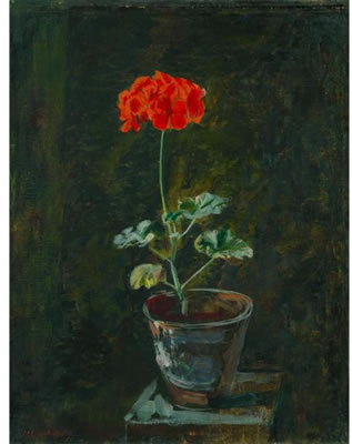 GERANIUM IN FLOWER POT, 1937
