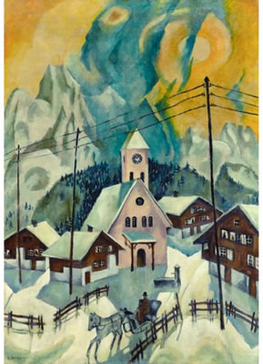 MOUNTAIN VILLAGE (SUNNY WINTER LANDSCAPE)