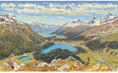VIEW OVER LAKES OF UPPER ENGADIN
