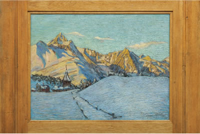 Sample artwork by Oscar Wilhelm (Oskar) Luthy (1882 - 1945), known for abstract landscape, still life, portrait and religious theme painting - View similar artists and auction records