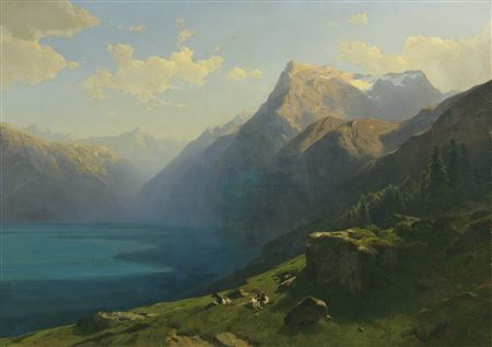 VUE DU LAC DES QUATRE-CANTONS, PRISE DU SEELISBERG, 1862