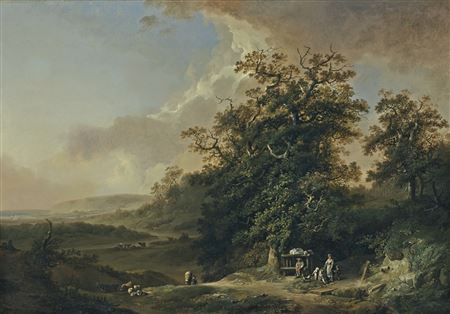 LANDSCHAFT MIT REISENDEN AN EINEM FLUSSUFER LANDSCHAFT MIT FISCHERN, HIRTEN UND VIEH by Johann Heinrich Wust - Auction record, sale price, and art valuation. Compare with similar artists and explore comparable artworks.