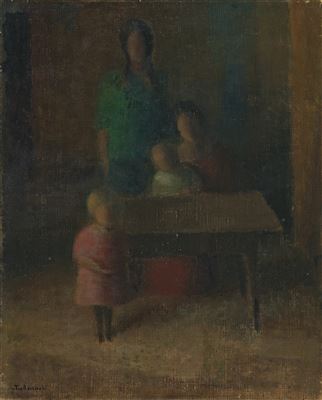 FAMILIE AM TISCH by Johann Wilhelm Von Tscharner - Auction record, sale price, and art valuation. Compare with similar artists and explore comparable artworks.