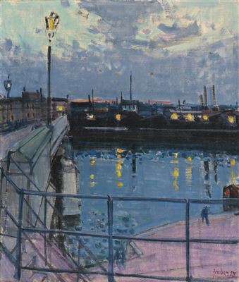 Sample artwork by Rudolf Zender (1901 - 1988), known for semi-realist town scene, still life, landscape painting, graphic art, drawing - View similar artists and auction records