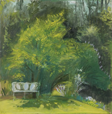GARTENBILD MIT WEISSER BANK, 1955 by Ernst Morgenthaler - Auction record, sale price, and art valuation. Compare with similar artists and explore comparable artworks.