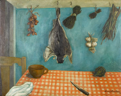 Still Life with Garlic, Onions and Herbs